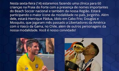 Jorginho, ídolo do Beach Soccer, participa de clínica em Cabo Frio